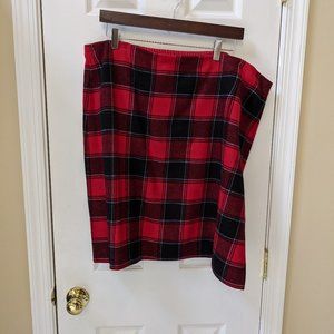 Talbots red plain wool skirt
